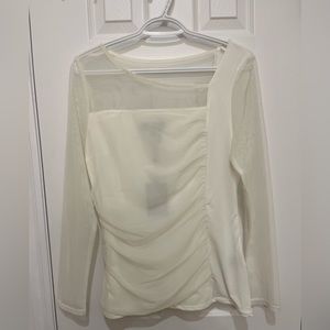 NWT DKNY White Ruffled Top
